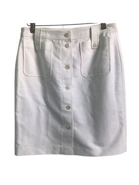 Ralph Lauren Black Label White Cotton Button Down Skirt Size 8